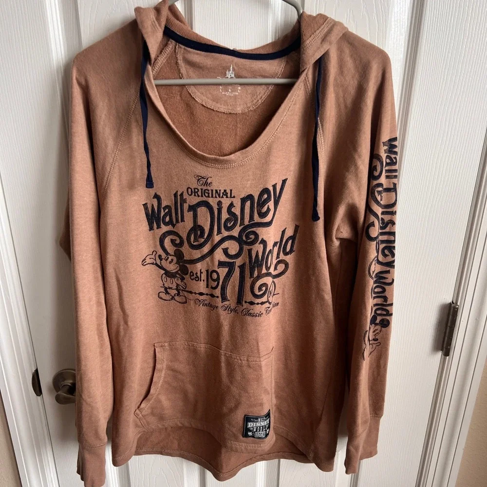 Disney Parks Walt Disney World Hoodie Mickey Mouse Graphic Pullover Ladies M - Picture 1 of 11